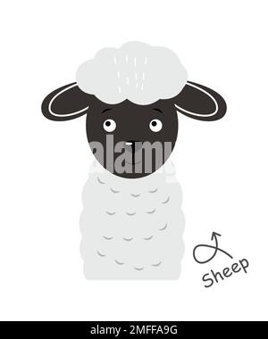 Sheep . Cartoon character . Vector . Stock Vector