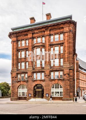 17 September 2022: Dundee, Dundee City, Scotland, UK - The Courier Building, headquarters of newspaper and comic publisher DC Thomson in Meadowside... Stock Photo