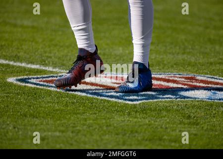 Cleveland Browns outside linebacker Sione Takitaki (44) warms up prior to  the start of an NFL football game against the New England Patriots, Sunday,  Nov. 14, 2021, in Foxborough, Mass. (AP Photo/Greg