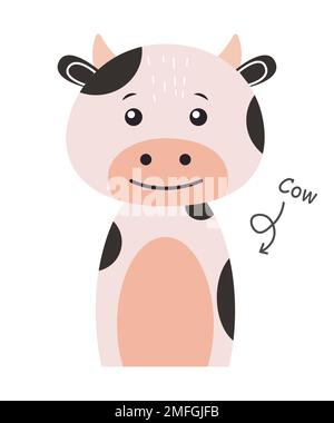 Cow . Cartoon character . Vector . Stock Vector