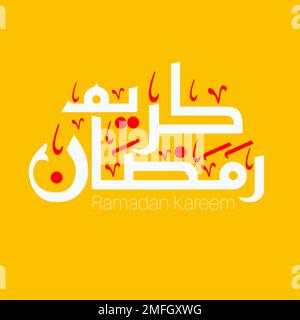 Ramadan kareem arabic calligraphy vector illustration design. Stock Vector