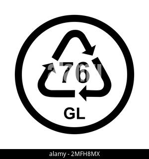 Glass symbol, ecology recycling sign isolated on white background. Package waste icon . Stock Vector