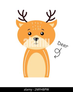 Deer . Cartoon character . Vector . Stock Vector