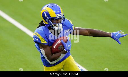 Los Angeles Rams' Nsimba Webster runs against the San Francisco 49erduring  an NFL football game in Santa Clara, Calif., Sunday, Oct. 18, 2020. (AP  Photo/Tony Avelar Stock Photo - Alamy