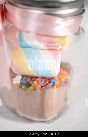 Unicorn hot chocolate mix Stock Photo