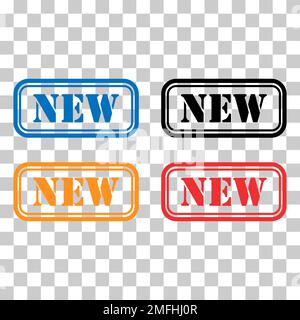 Set of New stamp symbol, label sticker sign button, text banner vector illustration . Stock Vector