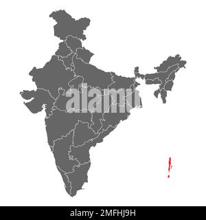 India map graphic, travel geography icon, indian region ANDAMAN NICOBAR ISLANDS, vector illustration . Stock Vector