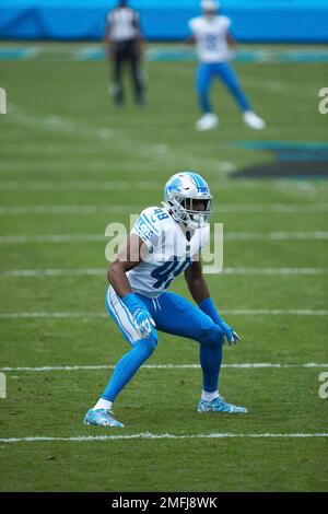 Detroit Lions safety C.J. Moore prays in the end zone before an NFL football  game against the Chicago Bears Sunday, Nov. 13, 2022, in Chicago. (AP  Photo/Charles Rex Arbogast Stock Photo - Alamy