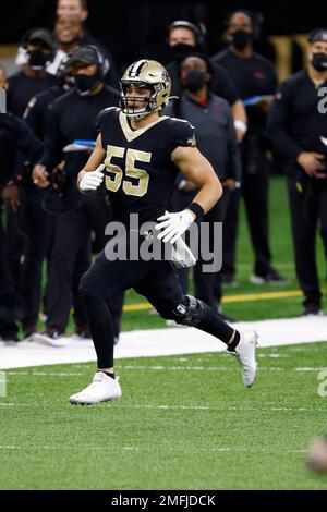 New Orleans Saints linebacker Kaden Elliss (55) during an NFL football game  against the Atlanta Falcons, Sunday, Nov. 22, 2020, in New Orleans. (AP  Photo/Tyler Kaufman Stock Photo - Alamy