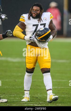 Pittsburgh Steelers offensive tackle Derwin Gray (77) during