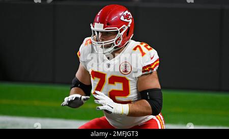 Kansas City Chiefs offensive tackle Eric Fisher (72) falls on a