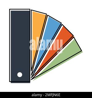 Pantone color icon, colorful graphic catalog symbol, color template web vector illustration . Stock Vector