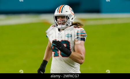 MIAMI GARDENS, FL - OCTOBER 24: Miami Dolphins outside linebacker Andrew  Van Ginkel (43) during the game between the Atlanta Falcons and the Miami  Dolphins on October 24, 2021 at Hard Rock