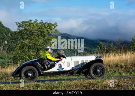 san marino , san marino - sett. 16 -2022 : FIAT 514 MM 1931 in coppa nuvolari old racing car with classic car Stock Photo