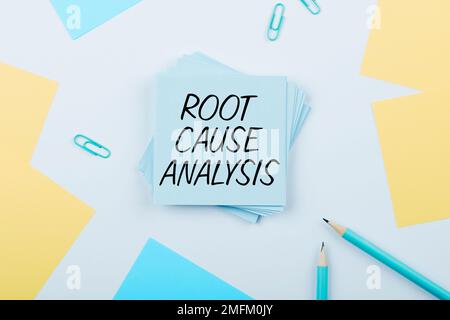Writing displaying text Root Cause Analysis. Word Written on Method of Problem Solving Identify Fault or Problem Stock Photo