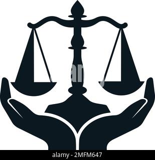 law balance and attorney monogram logo vector icon. Stock Vector
