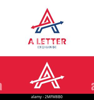 Letter Initial A Exchange Arrow Logo Design Template. Suitable for Logistic Express Cargo Delivery Shipping or Finance Marketing Trading Etc Stock Vector
