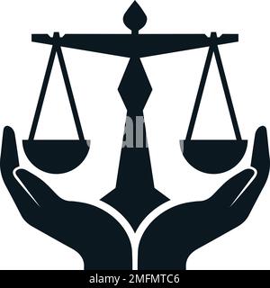 measurement scale balance. lawyer service logo icon design. modern and professional. Stock Vector