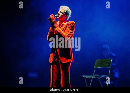 Teatro Arcimboldi, Milan, Italy, January 24, 2023, Achille Lauro on stage  during  Achille Lauro - Unplugged live in theatre - Italian singer Music Co Stock Photo