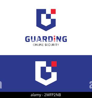 Letter Initial G Guard Shield Logo Design Template. Suitable for Security Protection Guard Defense Technology Brand Company Business Logo Design Stock Vector