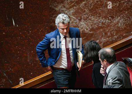 Paris, France. 24th Jan, 2023. French communist party (PCF) national secretary Fabien Roussel during a session of questions to the government at The National Assembly in Paris, France on January 24, 2023. Photo by Victor Joly/ABACAPRESS.COM Credit: Victor Joly/Alamy Live News Stock Photo