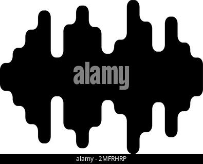 Sound Wave Graph, Equalizer Sinusoid. Flat Vector Icon illustration. Simple black symbol on white background. Sound Wave Graph, Equalizer Sinusoid Stock Vector