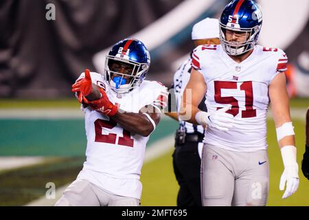 August 16, 2019, New York Giants free safety Jabrill Peppers (21) looks on  during the NFL preseason game between the Chicago Bears and the New York  Giants at MetLife Stadium in East