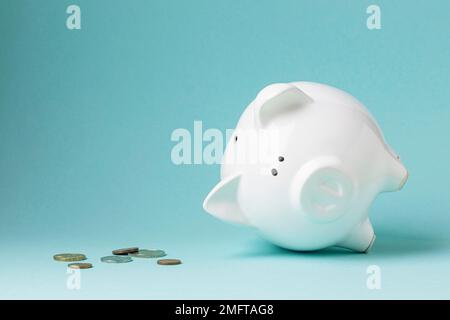 finance elements with white piggy bank. High resolution photo Stock Photo
