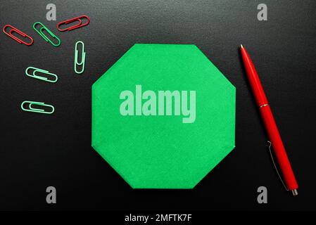 Paperclips Around Important Informations On Desk. Presented Recent Updates. Stock Photo