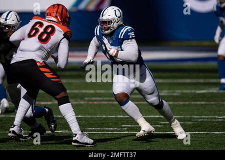 Cincinnati, OH, USA. 13th Dec, 2020. Dallas Cowboys defensive tackle  Neville Gallimore #96 breaks through between Cincinnati Bengals offensive  guard Quinton Spain #67 and Cincinnati Bengals offensive tackle Bobby Hart  #68 during