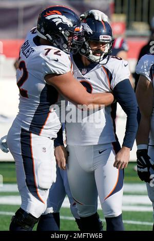 Denver Broncos offensive tackle Garett Bolles prior to an NFL football game  against the New York Jets Sunday, Sept. 26, 2021, in Denver. (AP Photo/Jack  Dempsey Stock Photo - Alamy