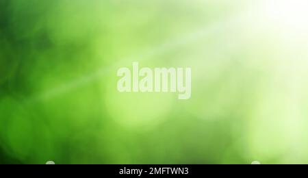 Bright glowing green nature background in the form of bokeh Stock Photo