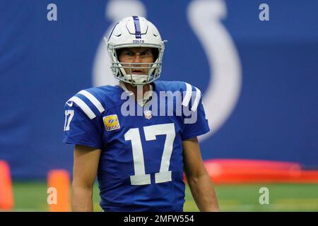 A Crucial Catch patch is on the jersey of Indianapolis Colts quarterback  Philip Rivers (17) as