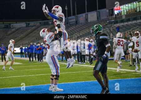 SMU quarterback Shane Buechele (7) celebrates during an NCAA college  football game against SMU in New Orleans, Friday, Oct. 16, 2020. (AP  Photo/Matthew Hinton Stock Photo - Alamy