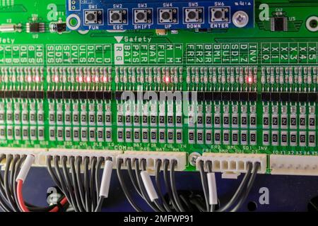 Printed circuit board - pcb for elevator with display module at lift exhibition Stock Photo