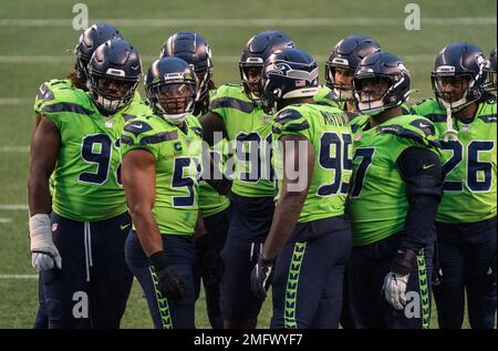 Seattle Seahawks safety Jerrick Reed II (32) celebrates during an NFL  pre-season football game against the Minnesota Vikings, Thursday, Aug. 10,  2023 in Seattle. (AP Photo/Ben VanHouten Stock Photo - Alamy