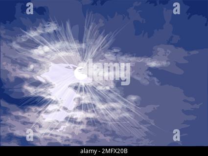 sky illustration. sun and dark sky vector illustration Stock Vector
