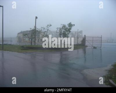 Aftermath - Keesler Damage - 26-HK-288-5. Hurricane Katrina Zone 1 Bldg 4422. Hurricane Katrina Stock Photo