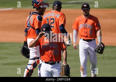 This is a 2020 photo of Jose Urquidy of the Houston Astros baseball team.  This image reflects the Astros active roster as of Tuesday, Feb. 18, 2020,  when this image was taken. (