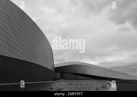 Copenhagen, Denmark - OCTOBER 2019: Black and white tone, Exterior view of National Aquarium Denmark. Stock Photo