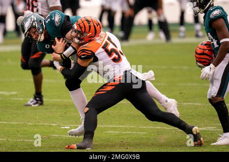 Cincinnati Bengals linebacker Logan Wilson (55) runs for the play during an NFL  football game against the Kansas City Chiefs, Sunday, Jan. 2, 2022, in  Cincinnati. (AP Photo/Emilee Chinn Stock Photo - Alamy