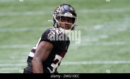 Atlanta Falcons safety Jaylinn Hawkins (32) during an NFL football game  against the Tampa Bay Buccaneers, Sunday, Sept 19, 2021 in Tampa, Fla. (AP  Photo/Don Montague Stock Photo - Alamy