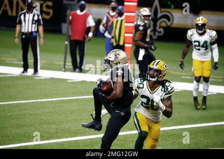 San Francisco 49ers wide receiver Emmanuel Sanders (17) pulls in touchdown  reception in the first half an NFL football game against the New Orleans  Saints in New Orleans, Sunday, Dec. 8, 2019. (