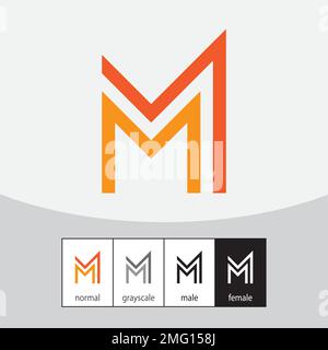 M and Y Letter Logo. Orange and Yellow - Vector. Vector illustration Stock Vector
