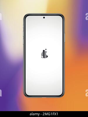 Smart phone frame blank screen mock up. 3d cell phone template for infographics, presentation or UI design interface. vector illustration Stock Vector