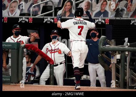 Atlanta Braves' Walt Weiss, left, is out at home as he collides with San  Diego Padres catcher Jim Leyritz during their National League playoff game,  Saturday, Oct. 10, 1998, in San Diego.