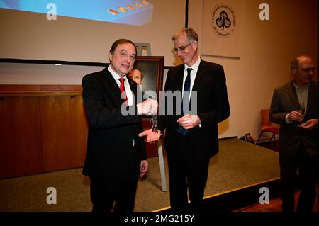 Festakt anlässlich des Leitungswechsels im Senckenberg Forschungsinstitut Görlitz, der scheidende Institutsleiter Prof. Dr. Willi Xylander und sein Na Stock Photo