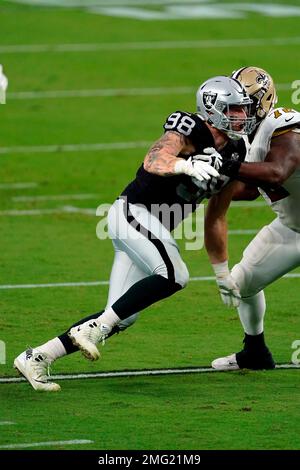 Las Vegas Raiders defensive end Malcolm Koonce (51) plays against the New  England Patriots during an NFL preseason football game, Friday, Aug. 26,  2022, in Las Vegas. (AP Photo/John Locher Stock Photo - Alamy