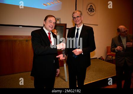 Festakt anlässlich des Leitungswechsels im Senckenberg Forschungsinstitut Görlitz, der scheidende Institutsleiter Prof. Dr. Willi Xylander und sein Na Stock Photo