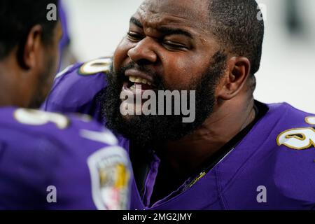 Baltimore, Maryland, USA. 30th November, 2014. Baltimore Ravens DT Brandon  Williams (98) is introduced prior to a game against the San Diego Chargers  at M&T Bank Stadium in Baltimore, MD on November